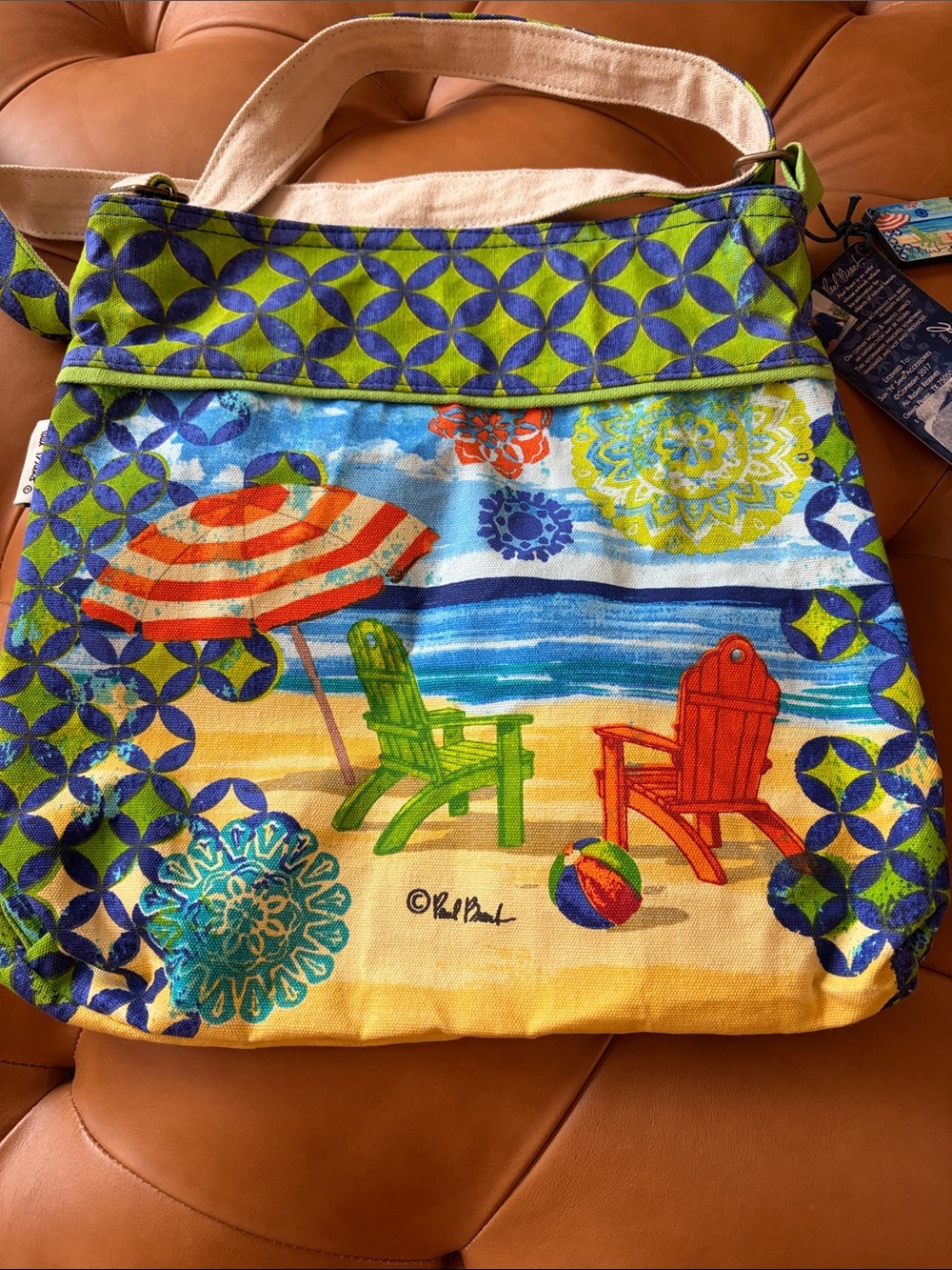 Paul Brent SEAS THE DAY art canvas shoulder tote